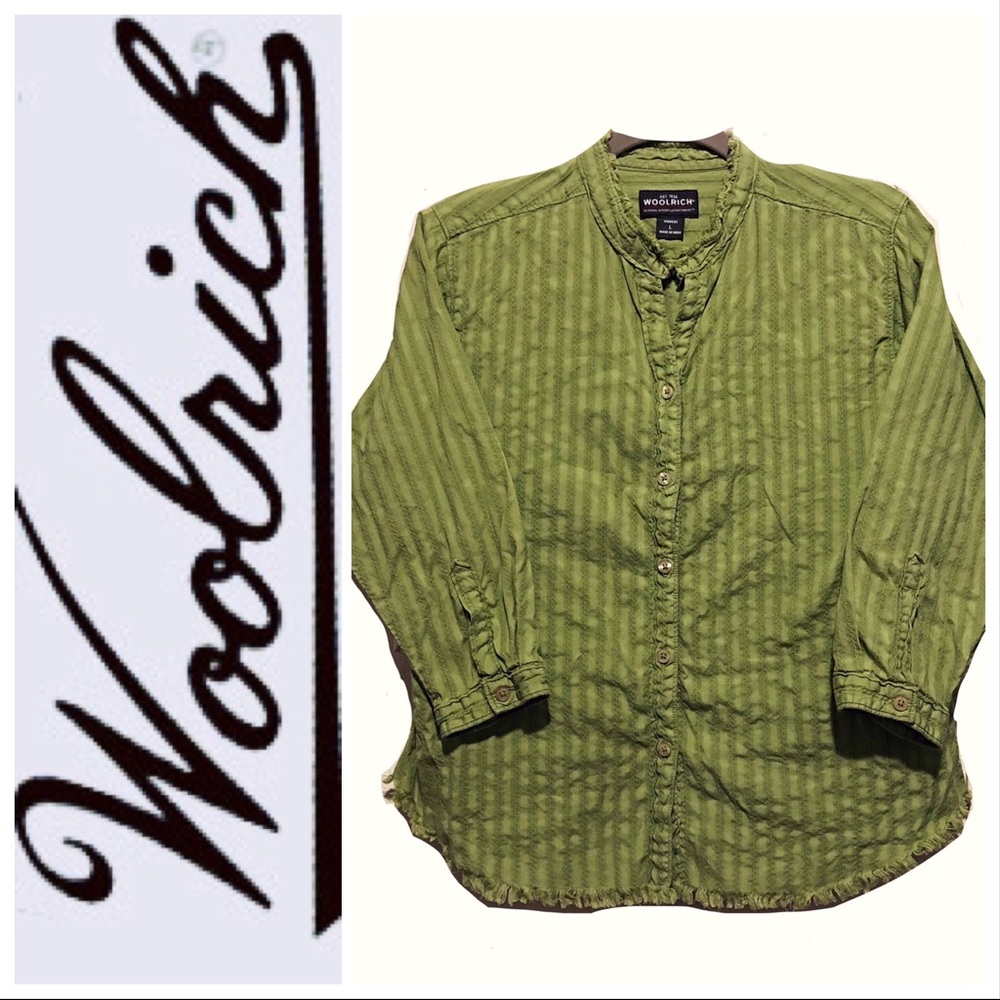 DONATED Blouse-Buttons, Textured Stripes-Fray Coll